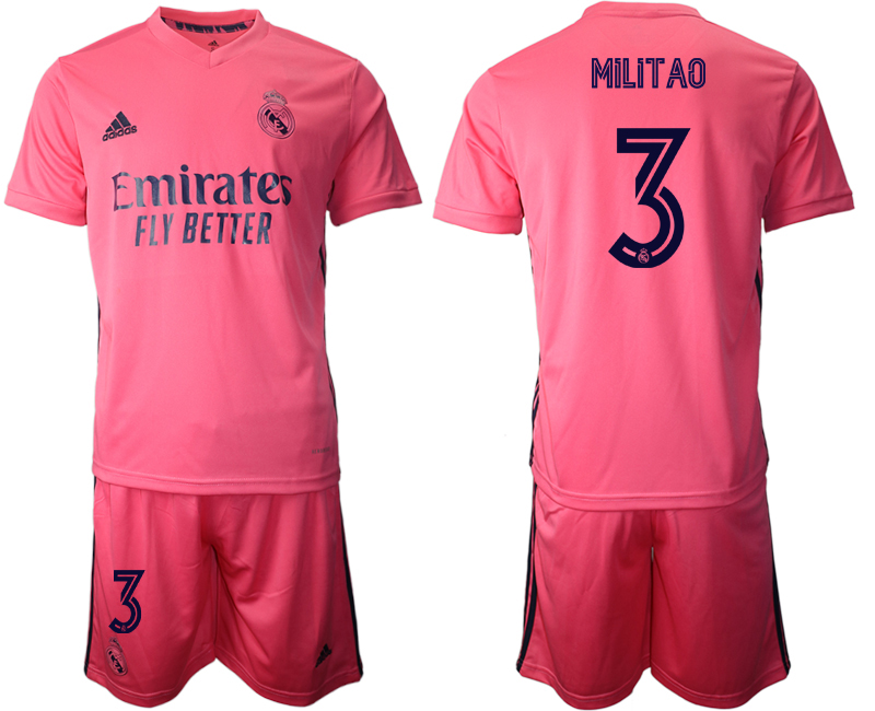 Men 2020-2021 club Real Madrid away #3 pink Soccer Jerseys